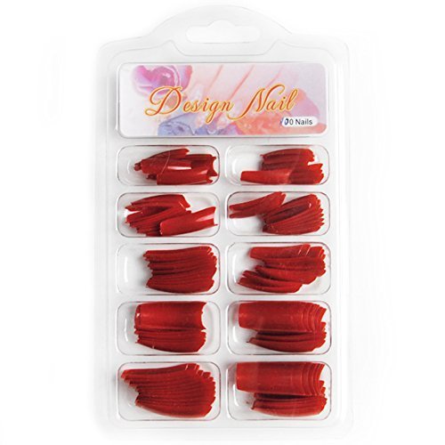 Fashion Gallery 100Pc French False Acrylic Nail Tips Art Wine Red