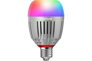 Aputure Accent B7C 7W RGBWW Bombilla Inteligente CCT Rango 2,000K-10,000K y Aplicación Sidus Link con Control Inalámbrico y Batería Incorporada