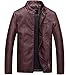 Produktbild WLITTLE Herren Lederjacke Mens PU Leder Jacken Slim Smart Fit Fleece Motorradjacke Winterjacke Mantel