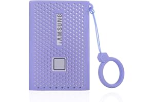LILITOK T7 Étui de rangement en silicone pour SSD portable Samsung T7 1 To 2 To 500 Go anti-rayures léger et doux Violet