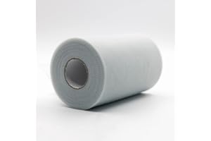 CAIIBTNTGB 91m x 15cm ! Tissu de bobine de rouleau de tulle pour les décorations d'artisanat Tutu Mariages Costumes Jupes Fêtes Cadeau Bow baby shower, Beaucoup de couleurs disponibles. (Gris Argenté)