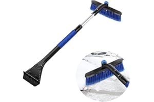 Y-Nut Detachable Ice Scraper and Snow Brush Handle for Cars, SUV, Winter Snow Brush With Handle for Car Windshield and Window, Suitable for Trucks and SUV，Snow Brush and Ice Scraper for car,Blue