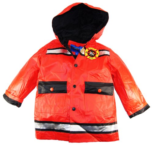 Wippette Baby Boys Inafnt Hooded Fireman Raincoat Jacket, Red, 12 Months