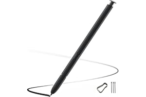 Miimall Penna di ricambio + 3 punte di penna per Samsung Galaxy S23 Ultra/Galaxy S22 Ultra, punta ad alta sensibilità touch screen di lusso Pen Styl(senza Bluetooth) per Galaxy S23 Ultra, Nero