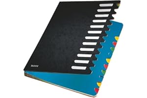 Leitz 59120095 Trieur Carton 12 onglets colorés Noir (Import Allemagne)