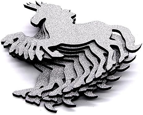 XHDZ 3D Wall Sticker Unicorn Shape PVC Foam board Material DIY Background Mural , Silver