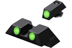 HOUSON Green Dot Visier, Leuchtpunktvisier Nachtsichter Vorder- und Rückvisier-Set Leuchtet im Dunkeln für Glock 17/19/22/23/24/26/27/33/34/35