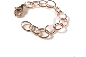 BEATE STOHR Kettenverlängerung Roségold Silber 925, Länge 6,5cm mit Karabiner Roségold vergoldet, individuell einstellbare Verlängerungskette für Kette, Armband und Fusskette