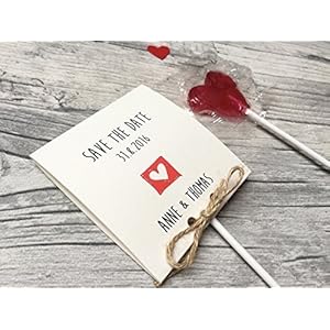 SAVE THE DATE KARTE inkl. Lollies Herzchen