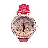 Junjie Weihnachtsbaum Diamant Fitness FrauenTischuhr Smartwatch Wasserdicht Buckle Wasserdicht Armband Sport Strass Glasspiegel Muster Quarzuhr Lederband Unisex Mehrfarbig Muster Alloy Männer
