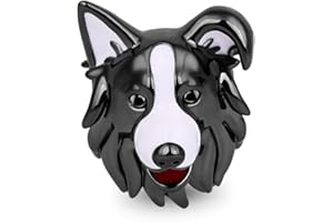GNOCE 925 charmes de chien en argent sterling noir blanc Border Collie breloque perles s'adapte à tous les bracelets et colliers meilleur cadeau pour la famille et les amis