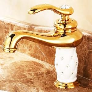 Tourmeler Luxury Brass Basin Faucet Gold Color Basin Tap Hot
