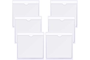 DEOLVEN Support de Disque de Stationnement, 6 Pcs Transparent Pochette Autocollante Pare Brise pour Disque Voiture Stationnement et Autocollant Assurance Voiture, Porte de Carte de Permis Pare Brise