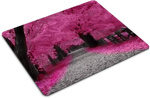 Neon Pink Cherry Blossom Trail Japan Mouse Pads Customized Made to Order Support Ready 9 7/8 Inch (250mm) X 7 7/8 Inch (200mm) X 1/16 Inch (2mm) High Quality Eco Friendly Cloth with Neoprene Rubber MSD Mouse Pad Desktop Mousepad Laptop Mousepads Comfortable Computer Mouse Mat Cute Gaming Mouse_pad - 2