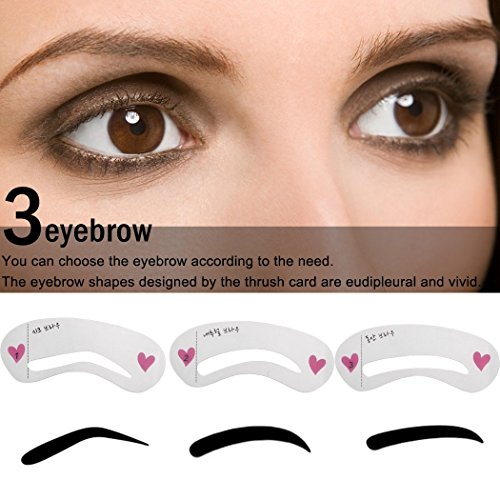 ACEVIVI 3 Farben Brauenpuder Augenbraue mit 3 Typen Augenbrauen Schablonen - 2