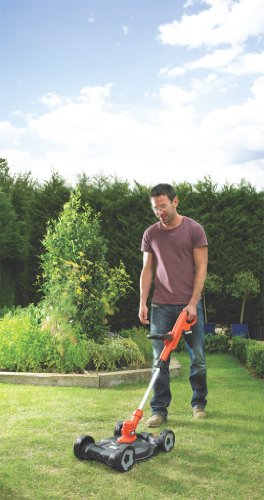 Black+Decker 18V 1.5Ah Akku-Rasentrimmer 25cm Schnittbreite, Führungsschiene, E-Drive Antrieb, Ladegerät, Zweithandgriff, STC1815, schwarz orange - 6