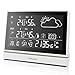 Produktbild Fetanten Digitale Wetterstation mit Weckfunktion und Innnen Außen Temperatur Thermometer Feuchtigkeit, Wetter Vorhersage Atomuhr Wecker mit Außensensor, Temperatur Alarm, Luftdruck, Grafische Mondphase