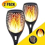 🔥【Dancing Flames Design】 Das Solar-Fackellicht besteht aus 96 LED, jede LED flackert warmes gelbes Licht, Sie scheinen eine echte Flamme zu sehen, die im Wind flackert und Sie romantisch fühlen lässt. Es gibt 3 Beleuchtungsmodi: Flamme, Licht, Blitz. Es ist perfekt für Ihre Gartenparty, Barbecue und Camping usw.