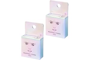 SHIGKEU 2PCS Brow Mapping String - Pre-Coated Temporary Marking Thread for Eyebrow Waxing and Shaping, Essential Beauty Tool for Symmetrical Brows, Easy to Use (White Black)