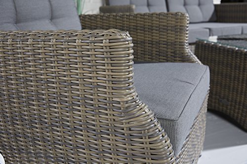Sitzgruppe Sienna 4 tlg. grau mit 2 Sessel Sofa und Sofatisch Gartenmöbel - 2