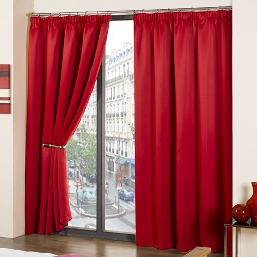 Tony's Textiles Thermal Blackout Supersoft Pencil Pleat Ready Made Curtains 90