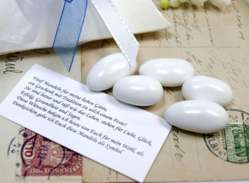 50 Kärtchen Mandelspruch Gastgeschenke Konfirmation Kommunion Taufe - 2