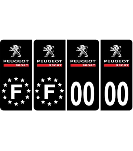 Lot De 4 Autocollants Département 85 Vendée Pour Plaque Immatriculation - Noir & F, 45x100 Mm