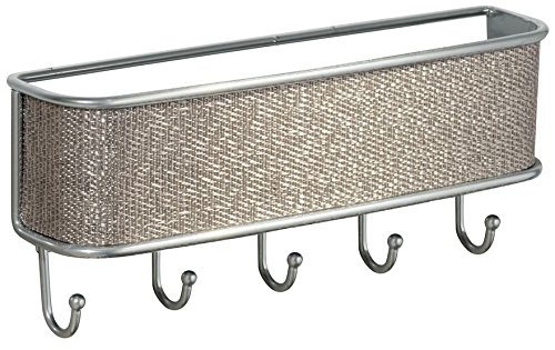 InterDesign Twillo Post-/Briefablage, Schlüsselbrett-Organizer für Eingangsbereich, Küche - Wandmontiert, Metallic