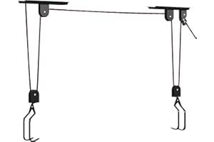 WELLGRO Elevador de techo para bicicleta, acero, soporte de techo para bicicleta, soporta hasta 23 kg, montaje en techo