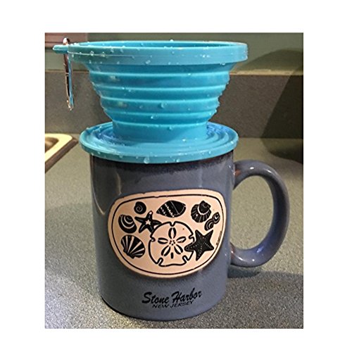 Kuke Faltbare Silikon Kaffee Dripper,Kaffeefilter Kegel,Compact Kaffee Dripper,Kaffee-Filter (Blau) - 4