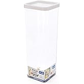 Rotho Loft Scatola Quadrata con Coperchio e Guarnizione, Plastica (SAN) senza BPA, Trasparente/Bianco, 2 L, 10.0 x 10.0 x 28.