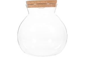 UKCOCO Bouteille en verre - Bouteille de paysage - Récipient transparent - Petit récipient de conservation - Récipient à champignons - Bocaux LED avec bouchon en liège - Vase de paysage pour aquarium