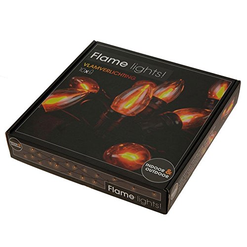 10 er E14 Lichterkette Strom Flammeneffekt Kamin Innen & Außen Kabel schwarz 360cm + 150cm Zuleitung - 4