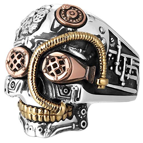 Coconano Calavera Anillo De Joyería Estilo Ajustar Anillos De Calavera Pirata Gótico Exagerado Anillo De Anillos Calavera(Para Hombres y Mujeres)