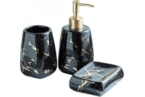 YYW Set da bagno in ceramica, 3/4/5 pezzi moderni di lusso, set di accessori da bagno in ceramica, set da bagno in ceramica, accessori per casa, appartamento, dormitorio
