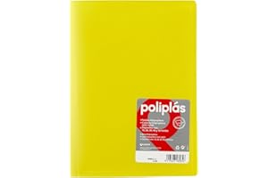 Grafoplas - Carpetas Fundas Plastico a4, Amarillo, 30 Forros Transparentes, Serie Poliplas Opaco, Fabricados en España, Tapas Flexibles, Perfecta para Archivar Documentos y Folios