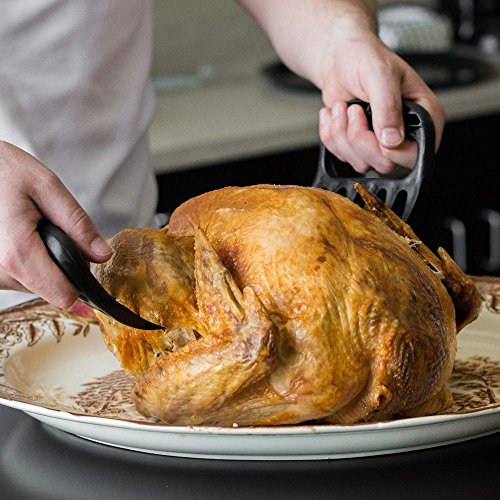 LURICO Gezogene Schweinehacker Bärenklaue Fleisch Tenderizer – BBQ FLEISCHGABEL Zerkleinerungshandling & Fleischhandler Carving Gabeln (Schwarz) - 7