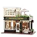 Produktbild LEMOGO DIY Holzpuppen Haus Handwerk Miniatur Kit-Paris Coffee & Cake Shop Modell mit Allen Möbeln, Englischunterricht