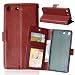 Produktbild Nancen Sony Xperia M5 (5,0 zoll) Lederhülle Neu Style Acht Farbe Weich PU Flip Case Ledertasche / Schutz Etui, Einfach Vintage Kollektion Karten Slot Foto Wallet Hülle Handy Tasche Zubehör