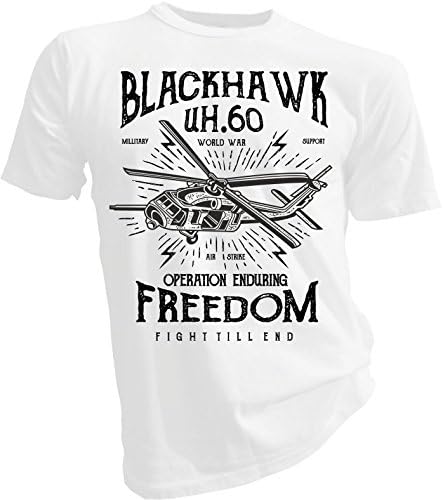 Black Hawk UH60 Fruit Of The Loom White Unisex T-Shirt (XX-Large)