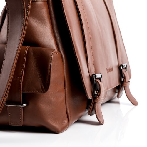 FEYNSINN   Messenger bag ASHTON - Herren Umh  ngetasche XL gro   Ledertasche 15 4 Zoll Laptop - Laptoptasche Herrentasche echt Leder hellbraun-cognac