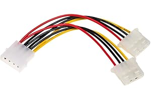 AKYGA AK-CA-15 Molex - Cable Adaptador Macho a 2 Conectores Molex Hembra (15 cm)