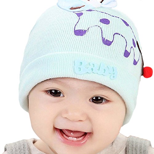 iikids®Newborns Babies Winter Beanie Hat Infant Boys/Girls Wool Knitted Caps Cute Pattern Cow 0-3-6 Months