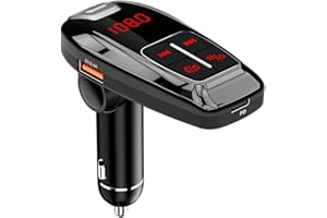 Neueste FM Transmitter Bluetooth 5.3, SONRU Bluetooth Auto Radio Adapter Freisprecheinrichtung, PD3.0 Typ C Schnellladung, Siri/Google Assistent, Unterstützung TF Karte U Disk, A2DP Crystal Sound