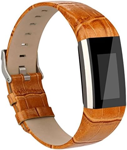 Fitbit Charge 2 Accessory Bands Leather Bracelet Strap,Secure Adjustable Buckle Fastener For Fitbit Alta (Brown Bamboo, Fit(5.8" - 8.1"))