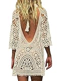 vestidos de fiesta para bodas Material: poliéster, este bikini playa está hecho de encaje de ganchillo, suave y cómodo para el uso.