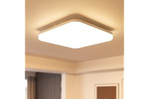 LEDYA Plafoniera Led Soffitto, Ø275mm 18w 1600lm Plafoniera Quadrata, IP54 Impermeabile, 18w Equivale a 150w Plafoniera Led, 2700k Bianco Caldo Plafoniera Bagno Per Camera, Da Soggiorno, Parete