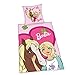 Produktbild Herding 4410205050 Bettwäsche Barbie, Kopfkissenbezug: 80 x 80 cm + Bettbezug: 135 x 200 cm, 100 % Baumwolle, Linon