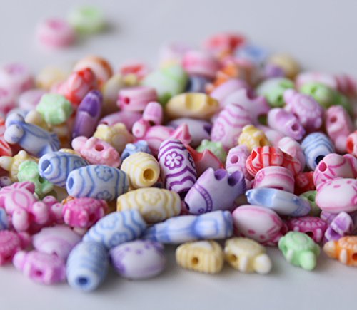BBLIKE Children Beads Set 2 Boxes, 560pcs Beads Toy Mix Colors and Shapes for Jewelry Making Charm Bracelets, Toy Ring and Craft Beads String(4 m/13ft)
