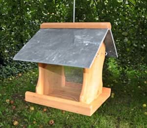 KUHEIGA Futterhaus, Zedernholz, Schieferdach, Vogelhaus: Amazon.de: Garten